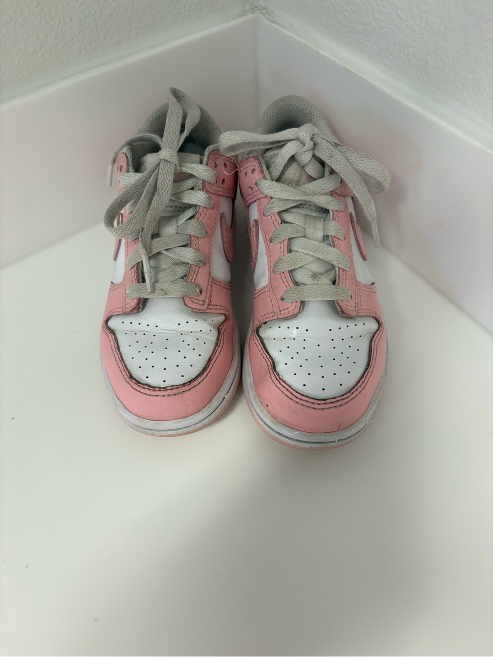 Nike Dunk Low Kids Pink & White Sneakers Size 13C
